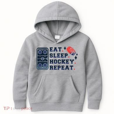 Eat Sleep Hockey Repeat Kids Hoodie