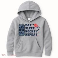 Eat Sleep Hockey Repeat Kids Hoodie thumb 0