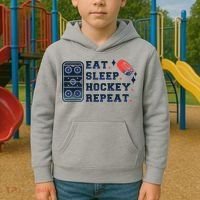 Eat Sleep Hockey Repeat Kids Hoodie thumb 2