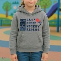 Eat Sleep Hockey Repeat Kids Hoodie thumb 3
