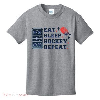 Eat Sleep Hockey Repeat Kids T-Shirt