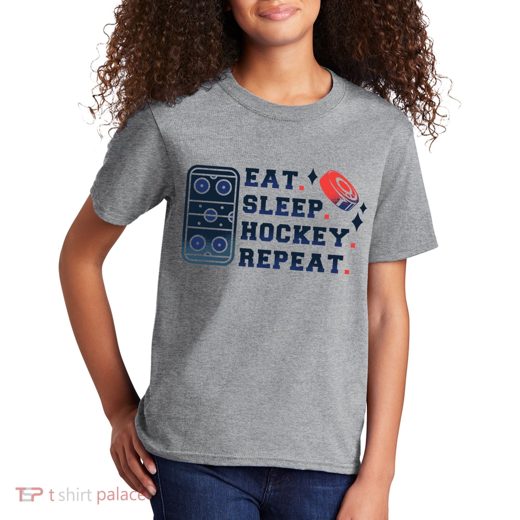 Eat Sleep Hockey Repeat Kids T-Shirt
