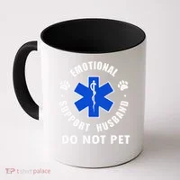 Emotional Support Husband Do Not Pet Coffee Mug thumb 0