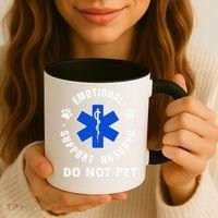Emotional Support Husband Do Not Pet Coffee Mug thumb 3