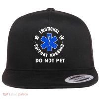 Emotional Support Husband Do Not Pet Flat Bill Trucker Hat thumb 0