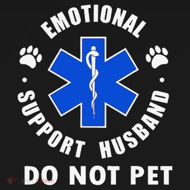 Emotional Support Husband Do Not Pet Flat Bill Trucker Hat