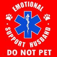 Emotional Support Husband Do Not Pet Santa Hat thumb 1