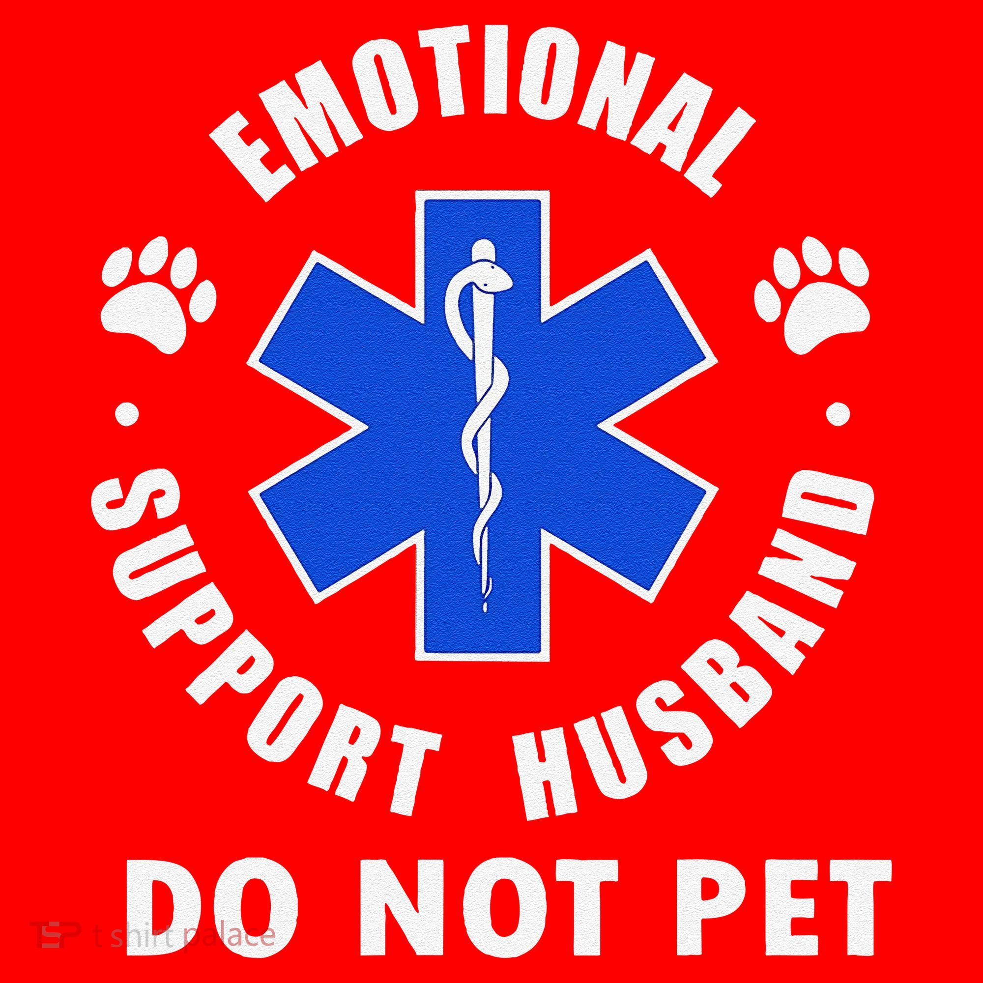 Emotional Support Husband Do Not Pet Santa Hat