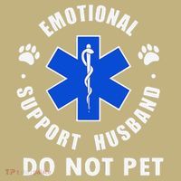Emotional Support Husband Do Not Pet Long Sleeve Shirt thumb 2
