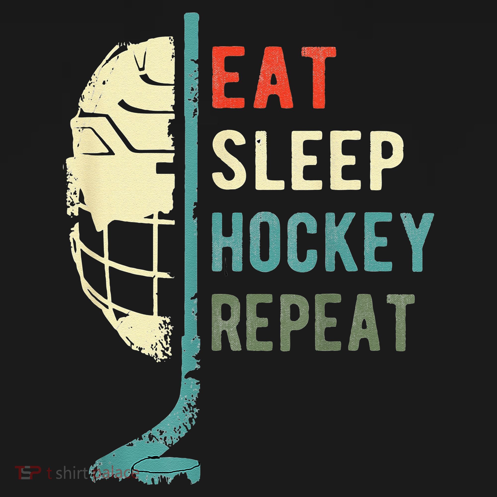 Eat Sleep Hockey Repeat Hockey Retro Ice Hockey Women's Hoodie