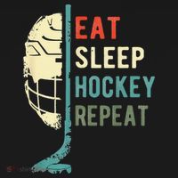 Eat Sleep Hockey Repeat Hockey Retro Ice Hockey Ornament thumb 1