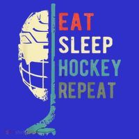 Eat Sleep Hockey Repeat Hockey Retro Ice Hockey Long Sleeve Shirt thumb 2