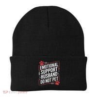 Emotional Support Husband Do Not Pet Women Funny Beanie thumb 0