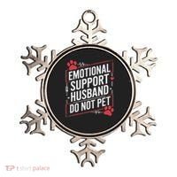 Emotional Support Husband Do Not Pet Women Funny Ornament thumb 0
