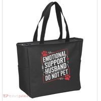 Emotional Support Husband Do Not Pet Women Funny Tote Bag thumb 2
