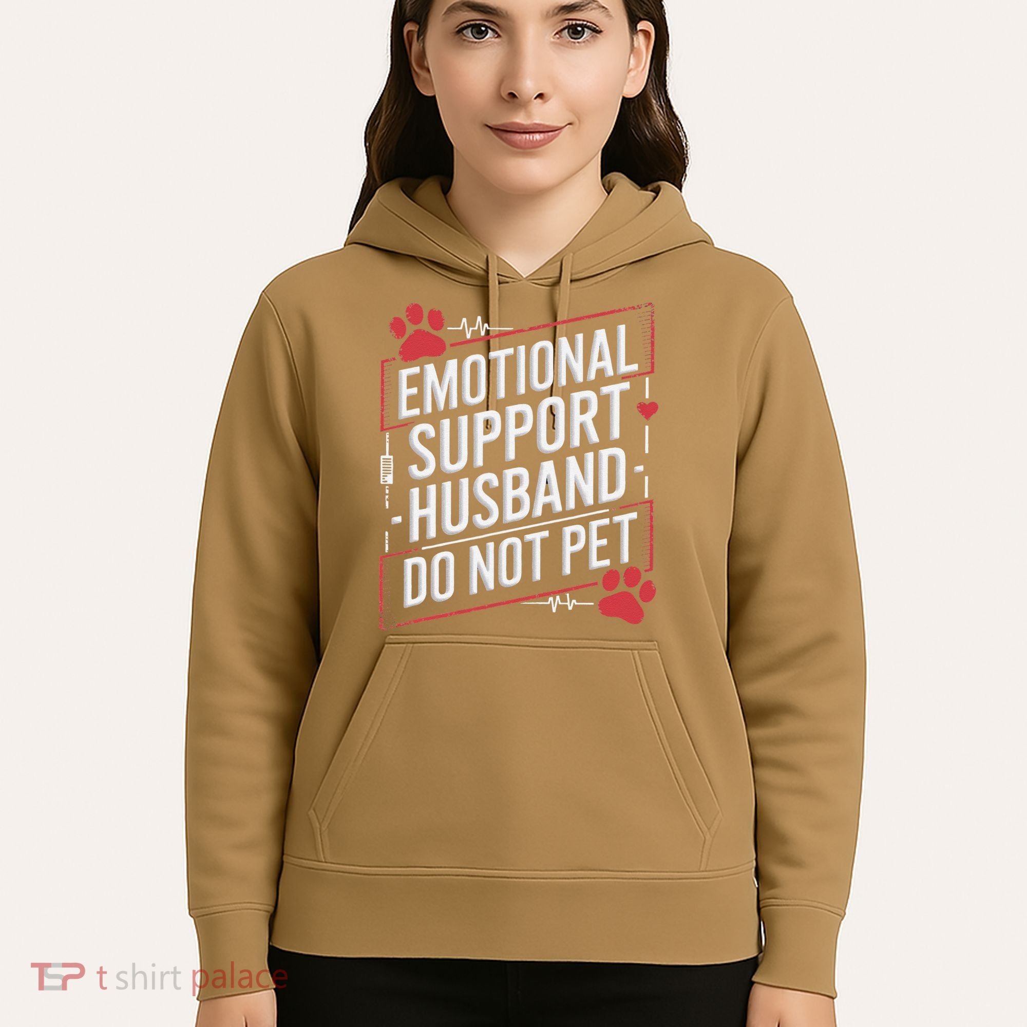Emotional Support Husband Do Not Pet Women Funny Hoodie