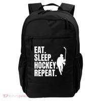 Eat Sleep Hockey Repeat Funny Backpack thumb 0