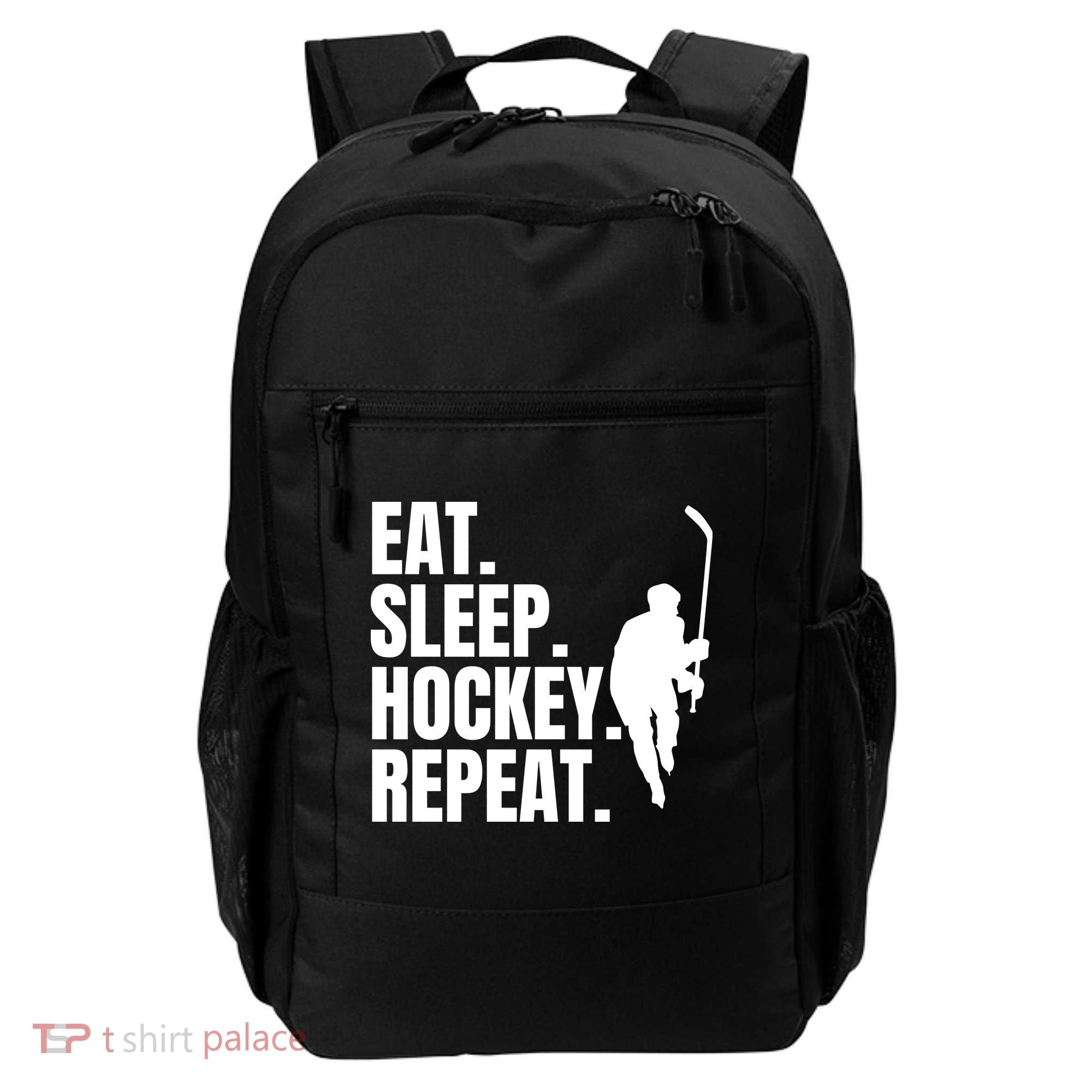 Eat Sleep Hockey Repeat Funny Backpack
