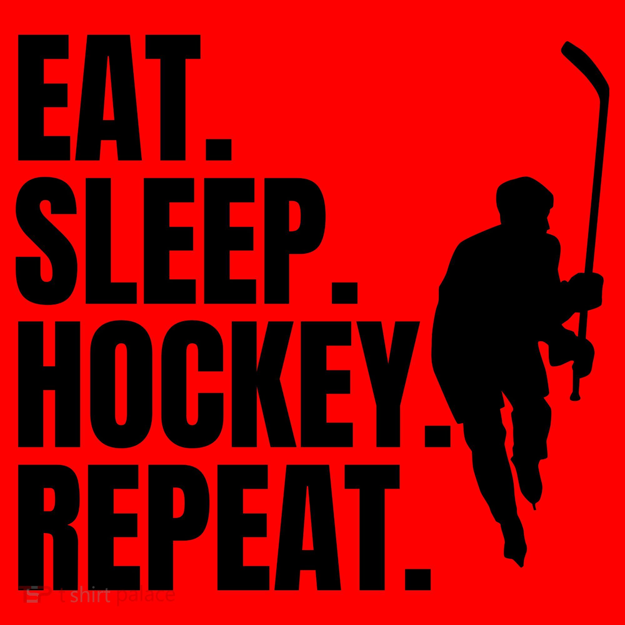 Eat Sleep Hockey Repeat Funny Santa Hat