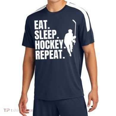 Eat Sleep Hockey Repeat Funny Soccer Jersey