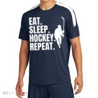 Eat Sleep Hockey Repeat Funny Sport-Tek Competitor United Soccer Jersey thumb 0