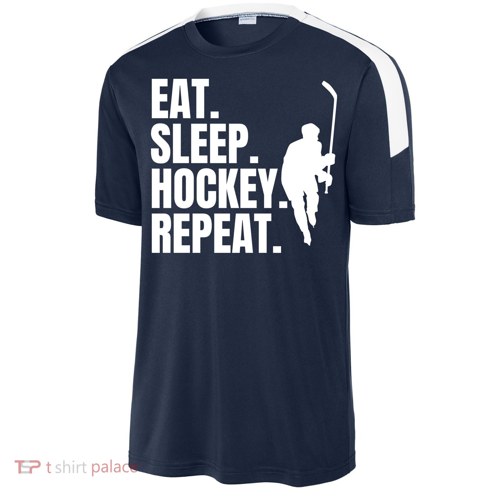 Eat Sleep Hockey Repeat Funny Sport-Tek Competitor United Soccer Jersey