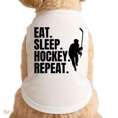 Eat Sleep Hockey Repeat Funny Doggie Tank