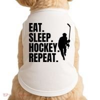 Eat Sleep Hockey Repeat Funny Doggie Tank thumb 0