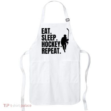 Eat Sleep Hockey Repeat Funny Apron