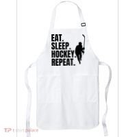 Eat Sleep Hockey Repeat Funny Apron thumb 0