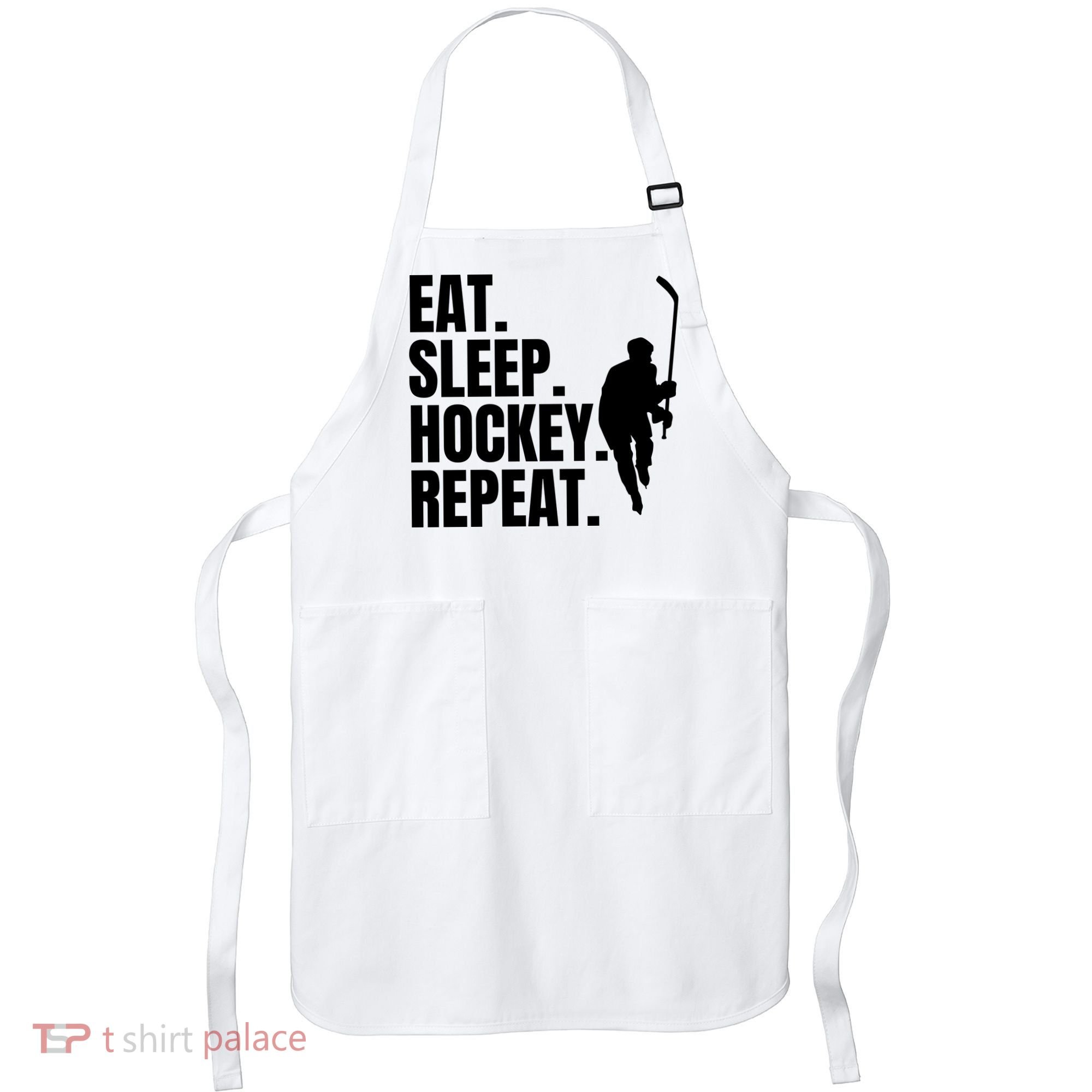 Eat Sleep Hockey Repeat Funny Apron