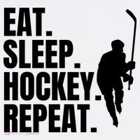 Eat Sleep Hockey Repeat Funny Apron thumb 3
