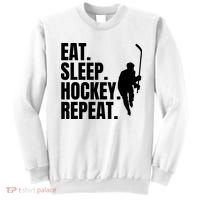 Eat Sleep Hockey Repeat Funny Sweatshirt thumb 0