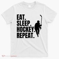 Eat Sleep Hockey Repeat Funny T-Shirt thumb 0