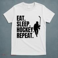 Eat Sleep Hockey Repeat Funny T-Shirt thumb 5