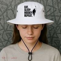 Eat Sleep Hockey Repeat Funny Bucket Hat thumb 3