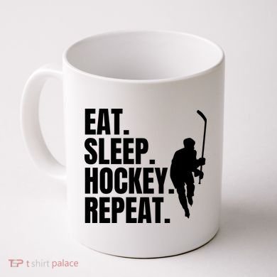 Eat Sleep Hockey Repeat Funny Coffee Mug