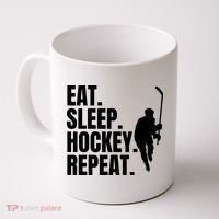 Eat Sleep Hockey Repeat Funny Coffee Mug thumb 0