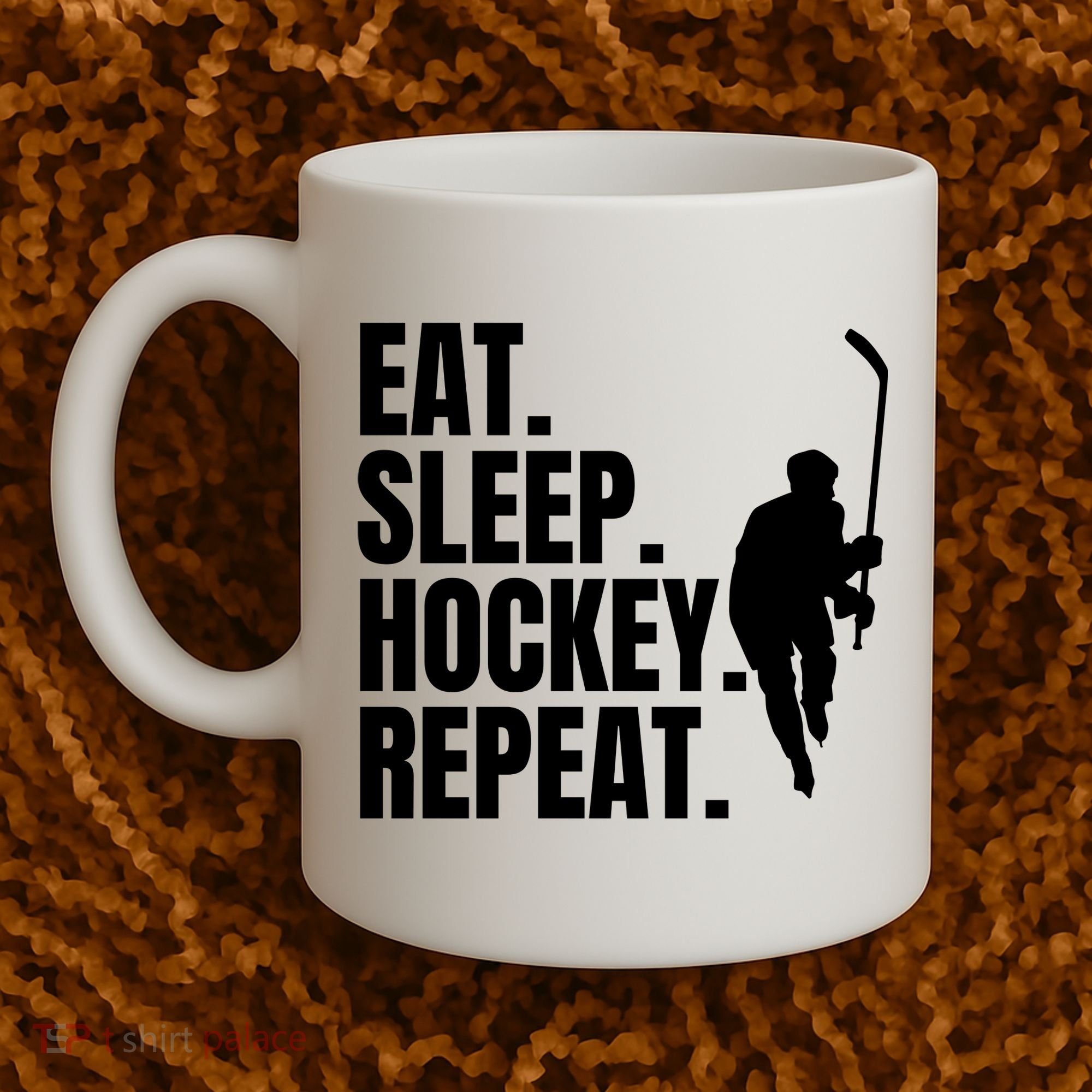 Eat Sleep Hockey Repeat Funny Coffee Mug