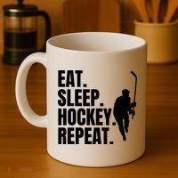 Eat Sleep Hockey Repeat Funny Coffee Mug thumb 4