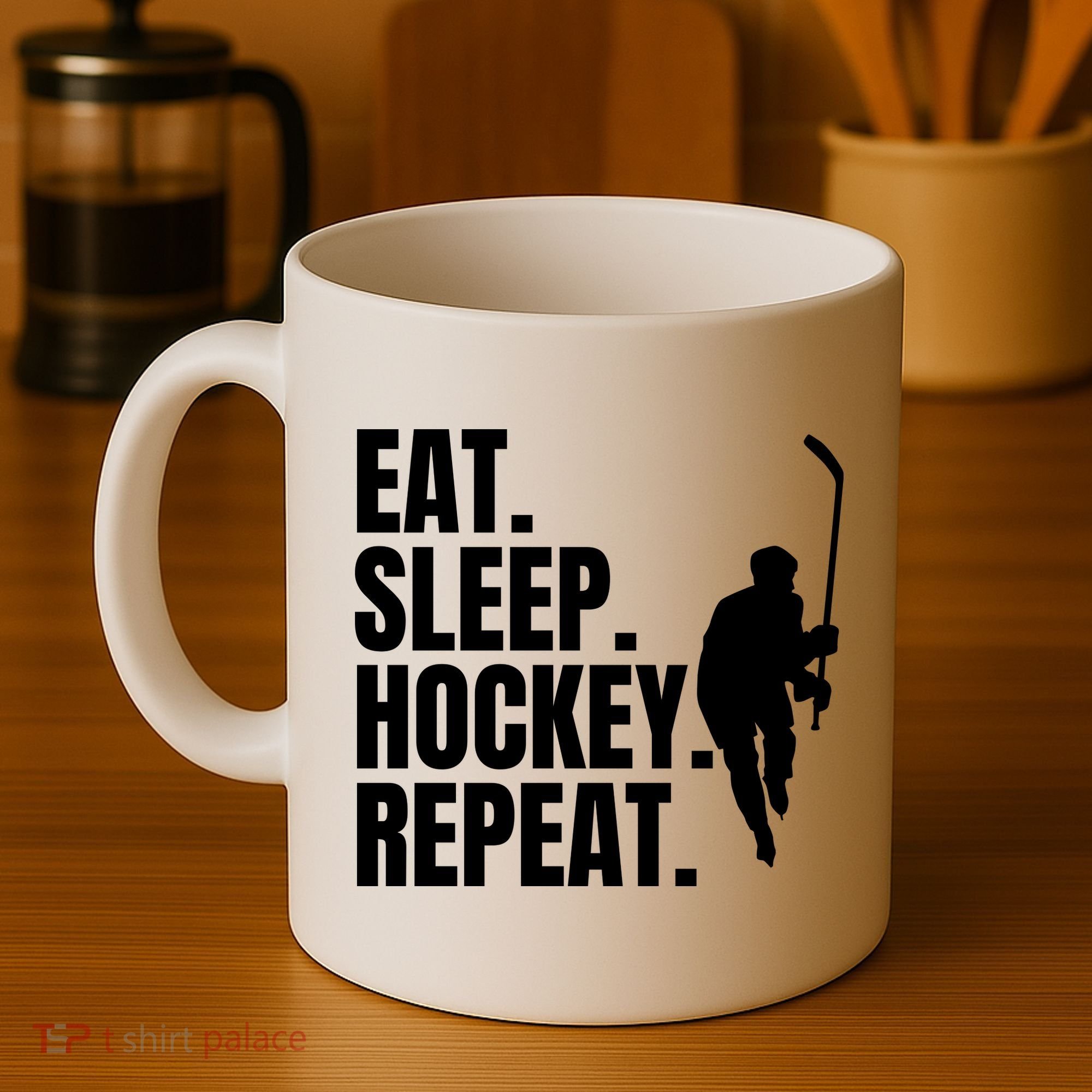 Eat Sleep Hockey Repeat Funny Coffee Mug