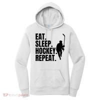 Eat Sleep Hockey Repeat Funny Women's Hoodie thumb 0