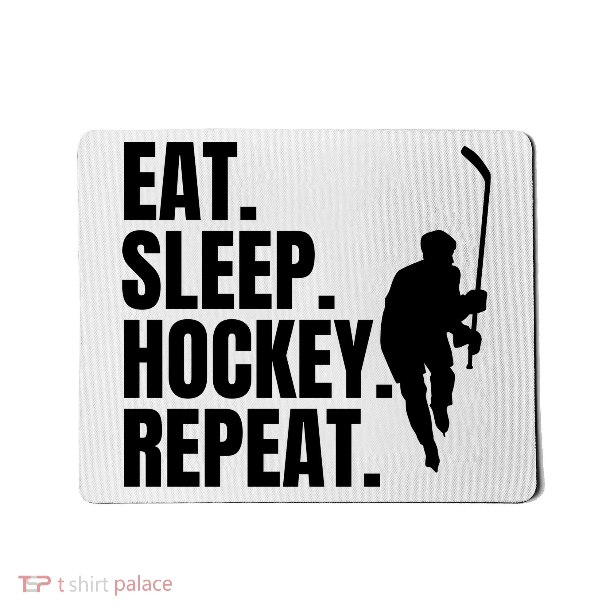 Eat Sleep Hockey Repeat Funny Mousepad