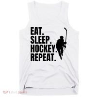 Eat Sleep Hockey Repeat Funny Tank Top thumb 0