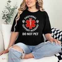 Emotional Support Husband Do Not Pet Cool Husband Comfort Colors T-Shirt thumb 2