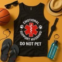 Emotional Support Husband Do Not Pet Cool Husband Tank Top thumb 4