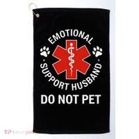 Emotional Support Husband Do Not Pet Cool Husband Golf Towel thumb 0