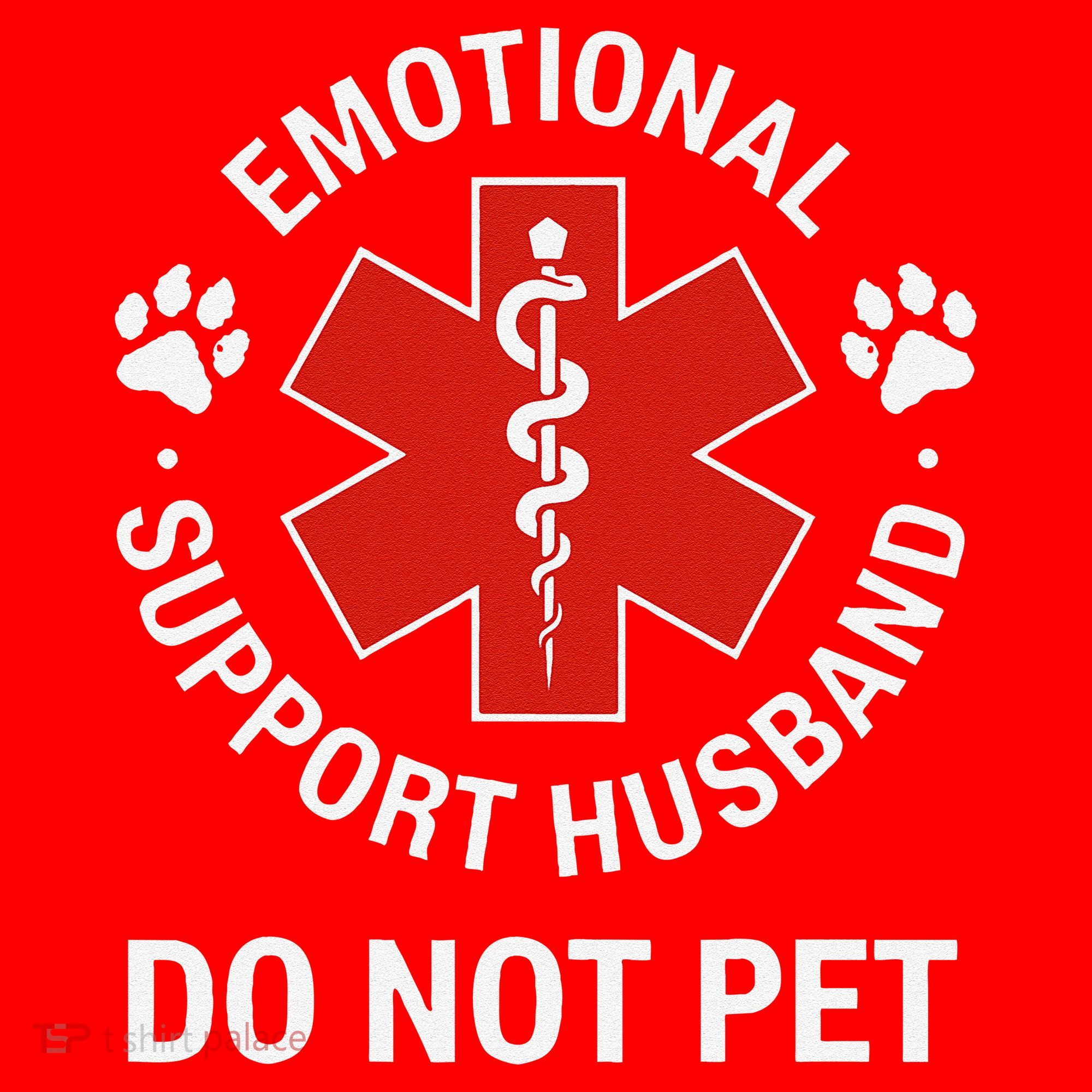 Emotional Support Husband Do Not Pet Cool Husband Santa Hat