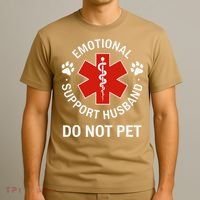 Emotional Support Husband Do Not Pet Cool Husband T-Shirt thumb 3