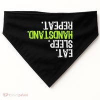 Eat Sleep Handstand Repeat Gymnastics Funny Meaningful Gift USA-Made Doggie Bandana thumb 0